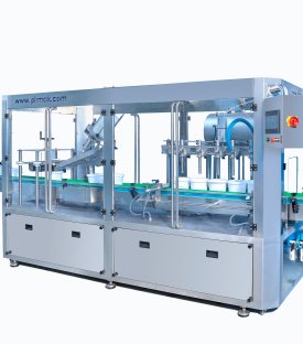 LINEAR BUCKET FILLING AND CAPPING MACHINE