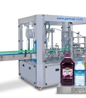 2 Nozullu Plastik Şişe Dolum ve Kapatma Makinası